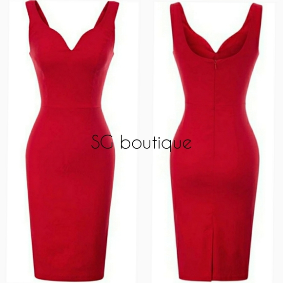 🆕⭐ Gorgeous Red midi pencil dress - Picture 1 of 7
